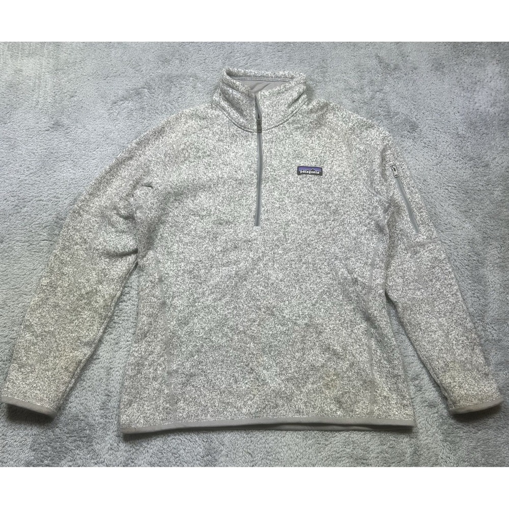 Patagonia Better Sweater Women's M Heather Gray 1/4 Zip Pullover Outdoor *STAINS